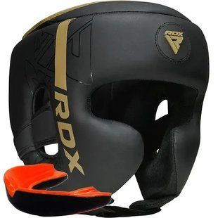 Боксерський шолом RDX F6 KARA Matte Golden L (капа в комплекті) HGR-F6MGL-L фото