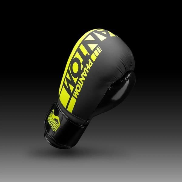 Боксерські рукавиці Phantom APEX Elastic Neon Black/Yellow 16 унцій (Бинти 4м. в подарунок) PHBG2300-16 фото