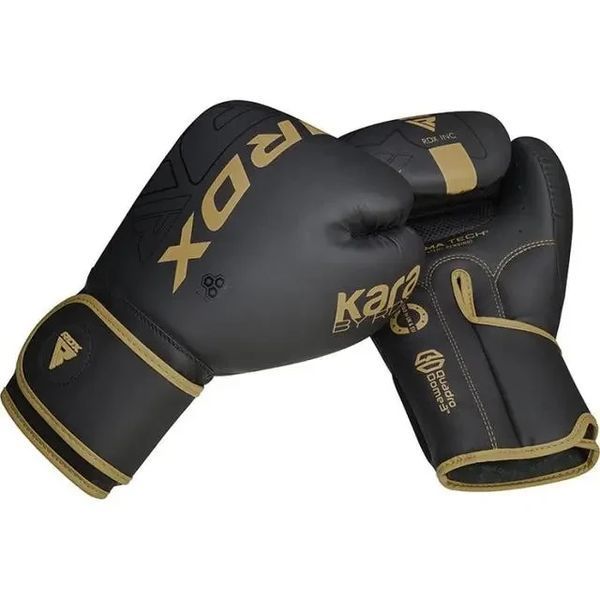 Боксерські рукавиці тренувальні RDX F6 Kara Matte Golden 10 унцій  BGR-F6MGL-10OZ фото
