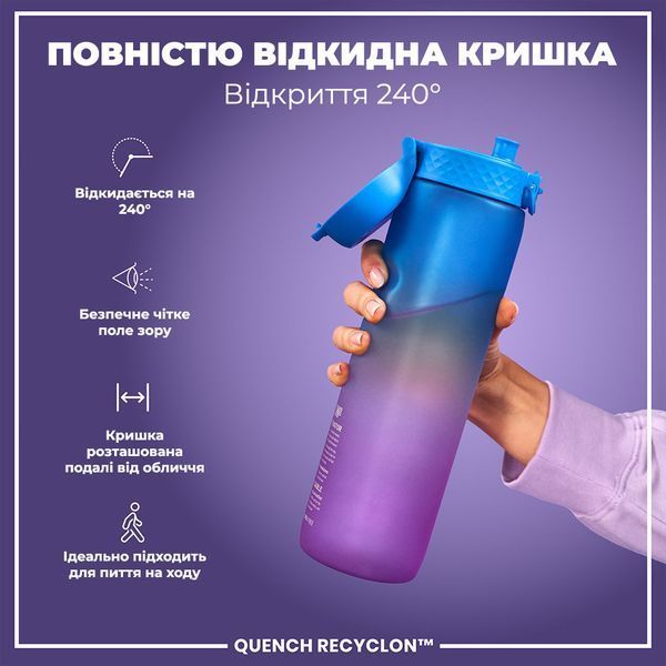 Пляшка для води багаторазова ION8&nbsp;1000 мл BPA Free Times To Drink BPA Free Blue & Pink I8RF1000PBPMOT фото