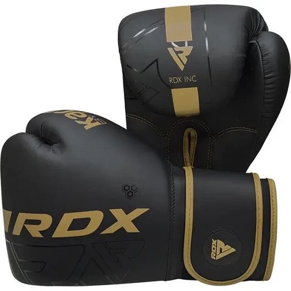 Боксерські рукавиці тренувальні RDX F6 Kara Matte Golden 10 унцій  BGR-F6MGL-10OZ фото
