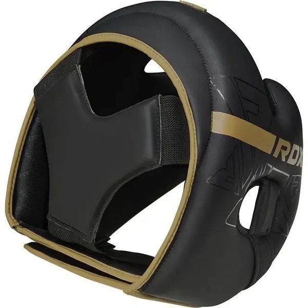 Боксерський шолом RDX F6 KARA Matte Golden L (капа в комплекті) HGR-F6MGL-L фото