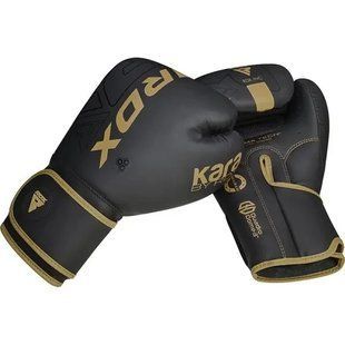 Боксерські рукавиці тренувальні RDX F6 Kara Matte Golden 12 унцій  BGR-F6MGL-12OZ фото