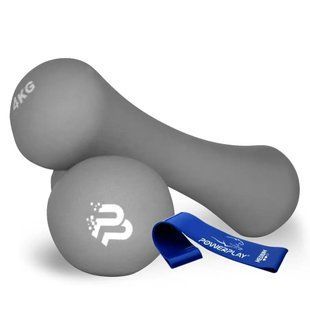 Гантелі неопренові PowerPlay 4126 Spartacus 2х4 кг. Сірі (пара - 2шт.) PP_4126_4kg_2in фото