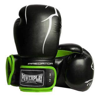 Боксерські рукавиці PowerPlay 3018 Jaguar Чорно-Зелені 16 унцій PP_3018_16oz_Black/Green фото