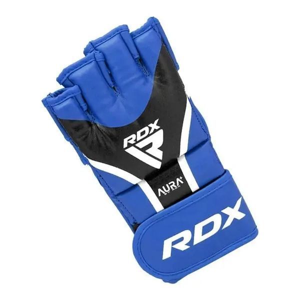 Рукавиці для ММА RDX AURA PLUS T-17 Blue/Black M (капа в комплекті) GGR-T17UB-M+ фото