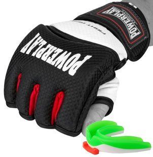 Рукавички MMA PowerPlay 3075 Чорно-білі S PP_3075_S_Bl/White фото