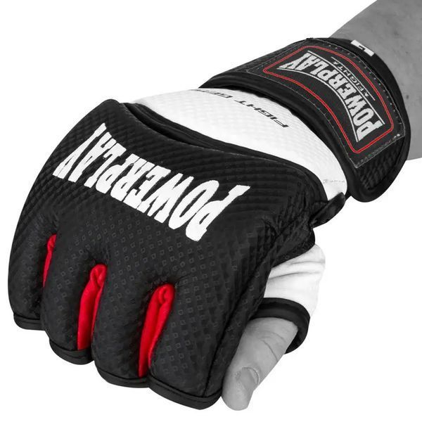 Рукавички MMA PowerPlay 3075 Чорно-білі S PP_3075_S_Bl/White фото