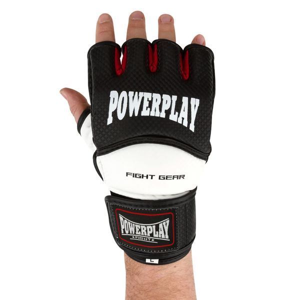 Рукавички MMA PowerPlay 3075 Чорно-білі S PP_3075_S_Bl/White фото