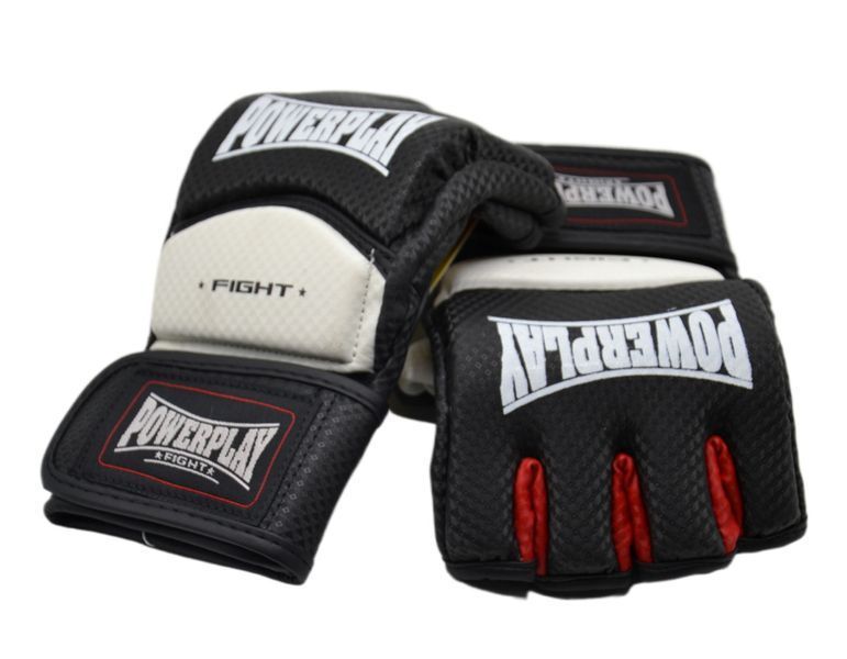 Рукавички MMA PowerPlay 3075 Чорно-білі S PP_3075_S_Bl/White фото