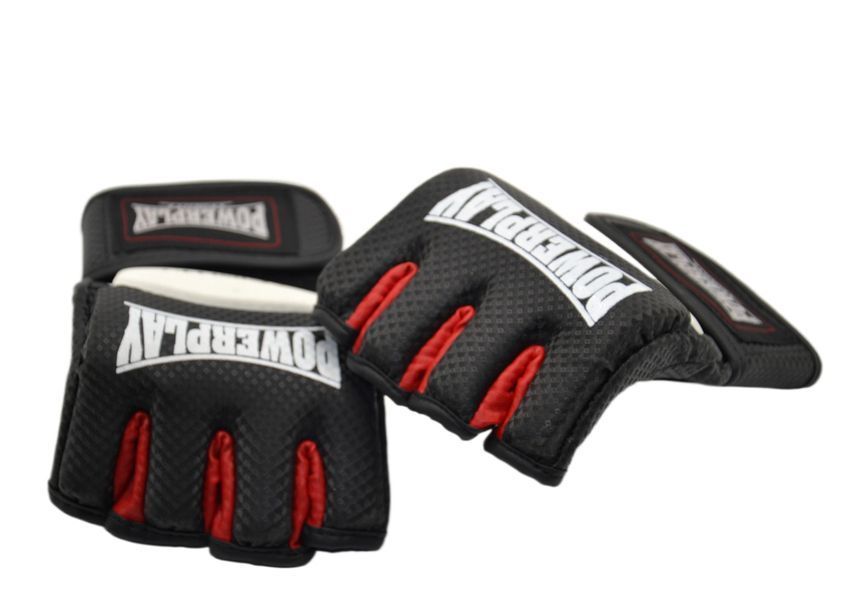 Рукавички MMA PowerPlay 3075 Чорно-білі S PP_3075_S_Bl/White фото