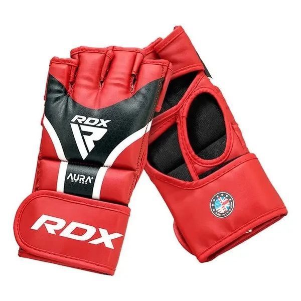Рукавиці для ММА RDX AURA PLUS T-17 Red/Black L (капа в комплекті) GGR-T17RB-L+ фото