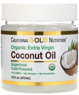 Кокосова олія холодного обмеження California Gold Nutrition 473 мл CGL_Cocos_473 фото
