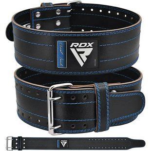 Пояс для пауерліфтингу RDX RD1 шкіряний Blue XL WPB-RD1U-XL фото