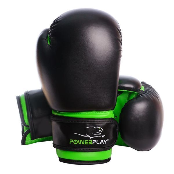 Боксерські рукавиці PowerPlay 3004 JR чорно-зелені 6 унцій PP_3004JR_6oz_Black/Green фото