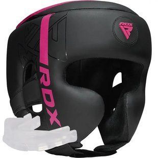 Боксерський шолом RDX F6 KARA Matte Pink S (капа в комплекті) HGR-F6MP-S фото
