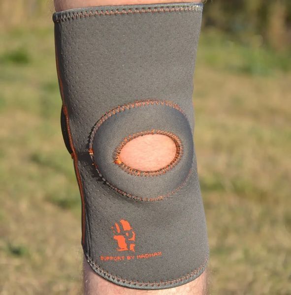Наколінник MadMax MFA-297 Knee Support with Patella Stabilizer Dark Grey/Orange XL MFA-297_XL фото