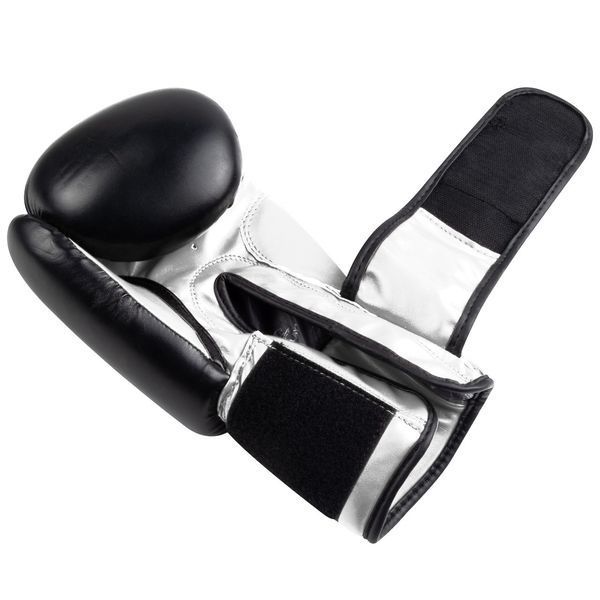 Боксерські рукавиці PowerPlay 3004 Classic Чорно-Білі 14 унцій PP_3004_14oz_Bl/White фото