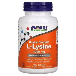 Вітамін Now Foods L-Lysine 1000 mg 2strength 100 tabs Now_lysine_1000_100 фото