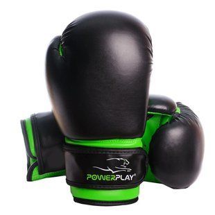 Боксерські рукавиці PowerPlay 3004 JR чорно-зелені 8 унцій PP_3004JR_8oz_Black/Green фото