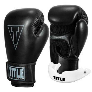 Боксерські рукавиці TITLE Boxing Vegan Gloves Black 14 oz (капа в комплекті) VGFBG 14 oz BK/BK фото