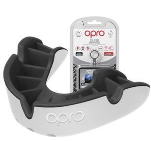 Капа OPRO Silver доросла (вік 11+) White/Black (art.102502005) Silver_White/Black фото