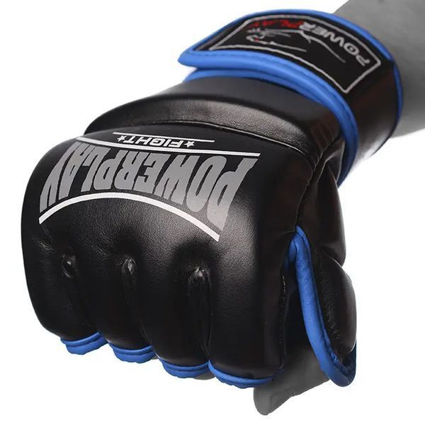 Рукавиці для MMA PowerPlay 3058 чорно-сині S PP_3058_S_Black/Blue фото
